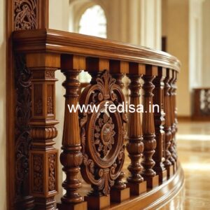 Brass Wood Stair Railings with Rich Finish No-1586