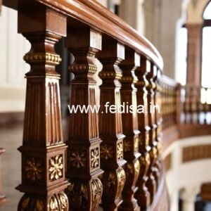 Decorative Brass Wood Balcony Handrails No-1589