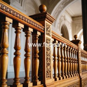 Premium Brass Wood Staircase Design Ideas No-1590