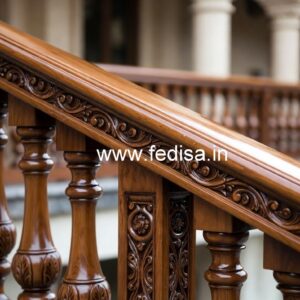 Elegant Brass Wood Railings for Contemporary Homes No-1596