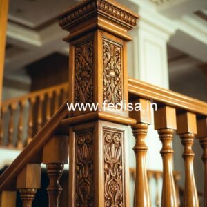 Stylish Brass Wood Railings with Artistic Finish No-1604