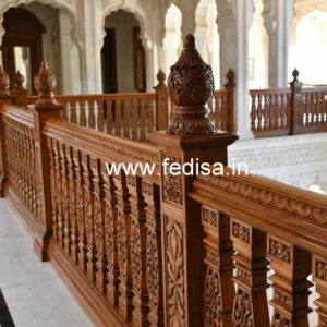 Brass Wood Staircase Side Railings for Villas No-1614