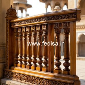 Stylish Brass Wood Stair Railings with Modern Look No-1623