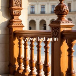 Luxury Brass Wood Balcony Safety Fence No-1624
