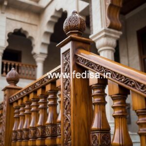 Modern Brass Wood Balcony Railings Collection No-1627