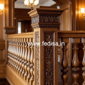 Elegant Brass Wood Staircase Interior Inspiration No-1628