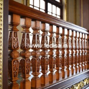 Premium Brass Wood Balcony Handrails No-1630