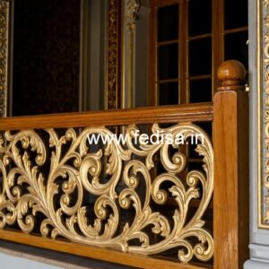 Stylish Brass Wood Staircase Handrail Trends No-1635