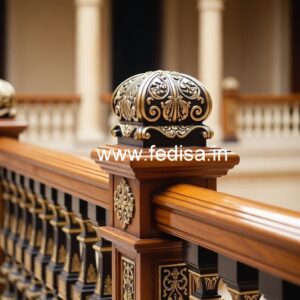 Brass Wood Staircase Banister for Modern Homes No-1651