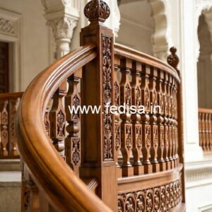 Modern Brass Wood Handrails for Luxury Villas No-1654