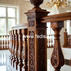 Premium Brass Wood Railings with LED Lights No-1657
