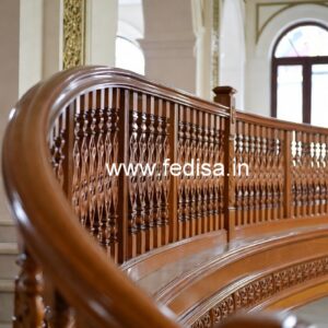 Elegant Brass Wood Fence for Balcony Design No-1659