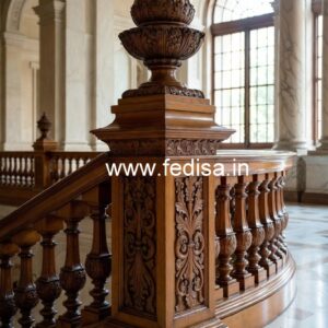 Premium Brass Wood Stair Railings Inspiration No-1665