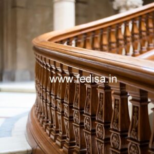 Modern Brass Wood Balcony Railings with Artistic Touch No-1666