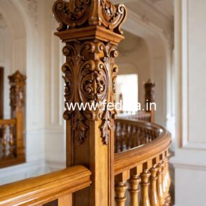 Luxury Brass Wood Staircase Handrails for Duplex No-1668