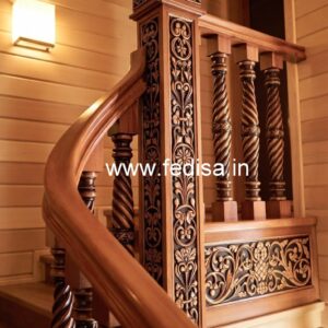 Modern Brass Wood Handrails for Stylish Homes No-1682