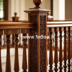 Stylish Brass Wood Railings for Dream Homes No-1686