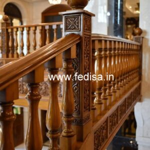 Premium Brass Wood Balcony Safety Fence Ideas No-1693