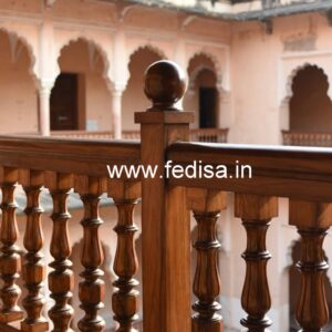 Elegant Brass Wood Handrail Collection for Interiors No-1694