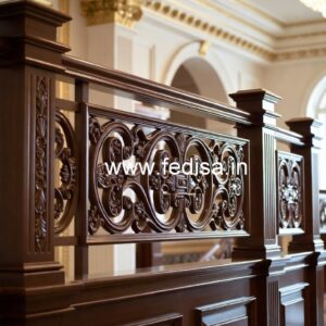 Modern Brass Wood Staircase Railings with Golden Touch No-1695