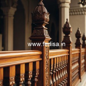 Elegant Brass Wood Staircase Fence Design No-1704