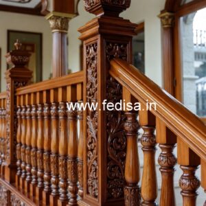 Decorative Brass Wood Interior Stair Railings No-1705