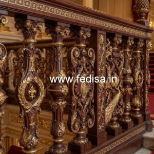 Stylish Brass Wood Railings for Villas No-1708