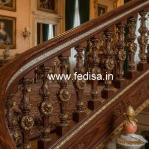 Decorative Brass Wood Staircase Handrail Inspiration No-1711