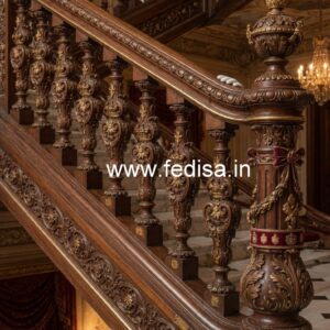 Modern Brass Wood Railings with Premium Style No-1712