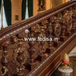 Premium Brass Wood Fence Design for Villas No-1715