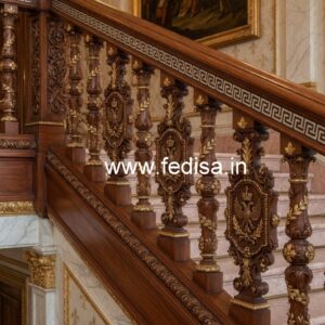 Decorative Brass Wood Balcony Safety Railings No-1717