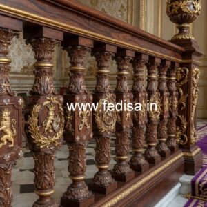 Stylish Brass Wood Handrails with Luxury Finish No-1719