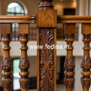 Premium Brass Wood Stair Railings for Duplex House No-1721