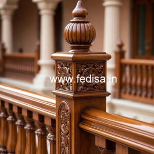 Modern Brass Wood Balcony Railings with Elegant Style No-1724