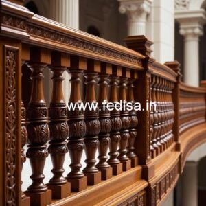 Elegant Brass Wood Railings with Decorative Pattern No-1732