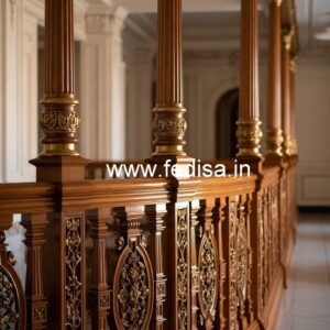 Luxury Brass Wood Balcony Handrails for Villas No-1735