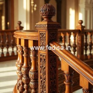 Luxury Brass Wood Balcony Railings with Modern Look No-1747