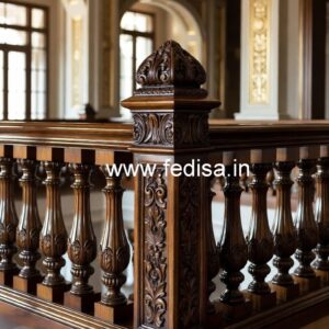 Luxury Brass Wood Handrails for Stylish Interiors No-1753