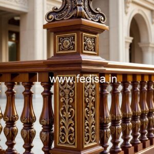 Luxury Brass Wood Railings for Contemporary Homes No-1759