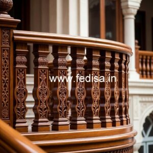 Modern Brass Wood Balcony Railings Inspiration No-1760