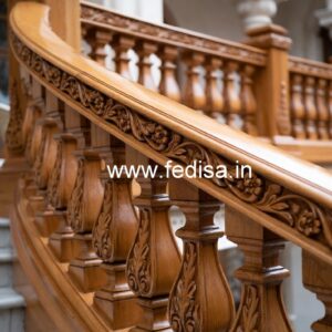 Premium Brass Wood Balcony Handrails with Rich Style No-1763