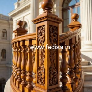 Modern Brass Wood Staircase Side Fence Inspiration No-1766