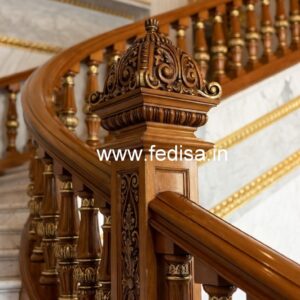 Modern Brass Wood Railings for Elegant Interiors No-1772