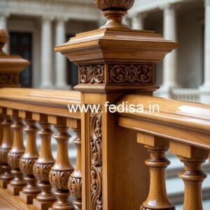 Elegant Brass Wood Balcony Safety Railings Collection No-1774