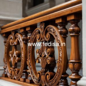 Decorative Brass Wood Stair Railings Collection No-1776