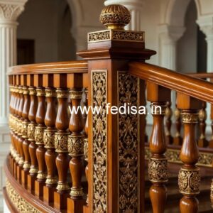 Modern Brass Wood Balcony Design Inspiration No-1778