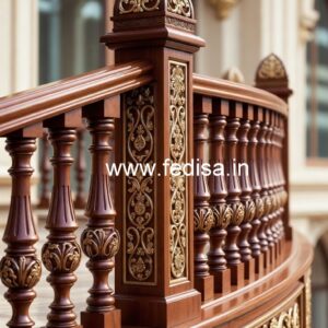 Stylish Brass Wood Staircase Decor Collection No-1779