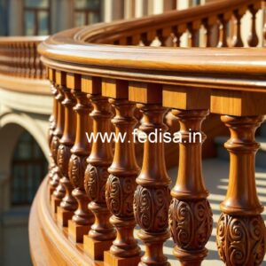 Premium Brass Wood Balcony Fence Design Trends No-1781