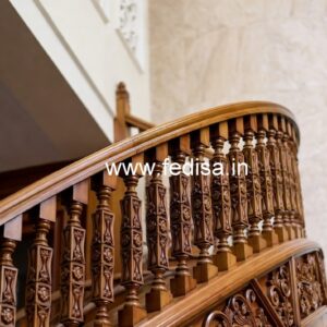 Elegant Brass Wood Staircase Handrails Collection No-1786