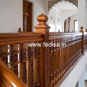 Modern Brass Wood Balcony Safety Fence Inspiration No-1796